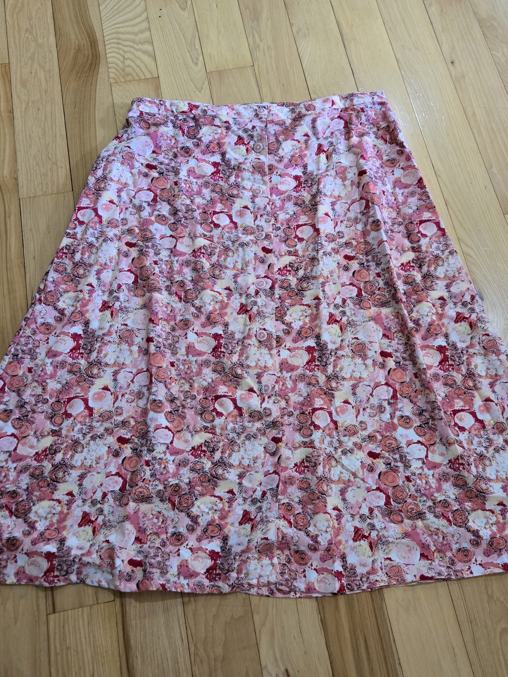 Vtg Christopher & Banks Petite Floral Midi Skirt